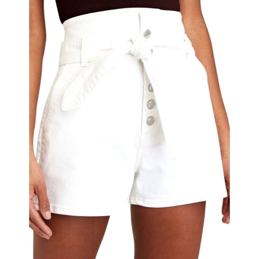 GRLFRND Brynn Tiewaist Shorts in White Size 25